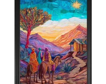 Three Kings Art Print: Epiphany Giclee, Puerto Rico Christmas Decor (Not Framed)