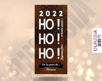 Chocolat personnalisée Joyeuses fêtes, noël , annonce fêtes emballage personnalisée nouvel an