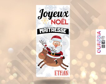 Chocolat personnalisée Joyeuses fêtes, noël , annonce fêtes emballage personnalisée nouvel an