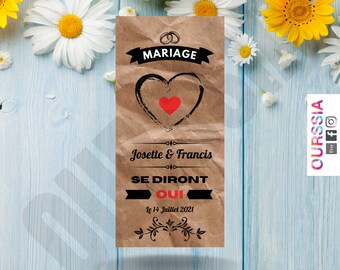 Chocolat personnalisée mariage, union, emballage personnalisée married