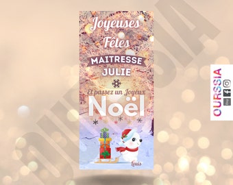 Chocolat personnalisée Joyeuses fêtes, noël , annonce fêtes emballage personnalisée nouvel an