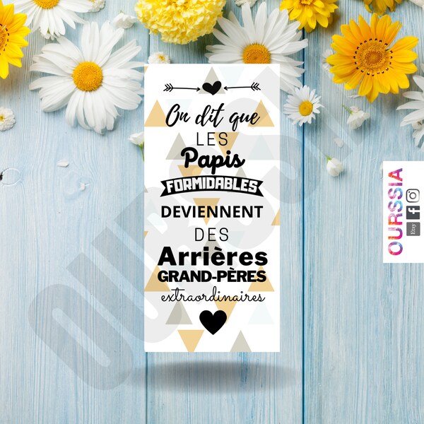 Chocolat futur arriere grand père, annonce naissance emballage personnalisée arriere grands parents