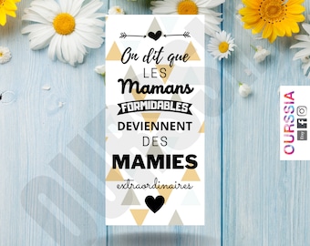 Chocolat personnalisée futur Mamie, mamie , annonce naissance emballage personnalisée Grand mère Mamou