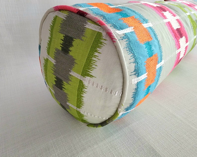 Sri Lanka Embroidered Bolster Pillow Thibaut Etsy