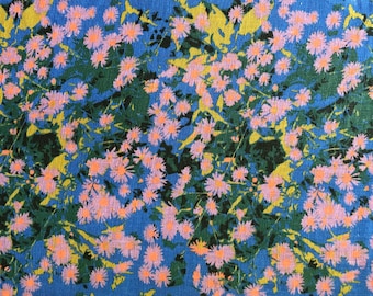 Daisy Blue Fabric - Etsy