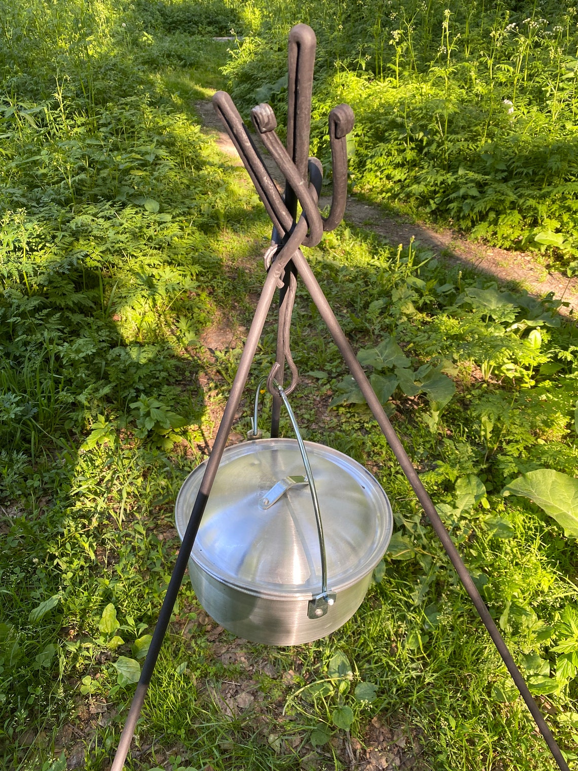 Hand Campfire Tripod Dutch Oven Stand CAST Iron Pot Etsy