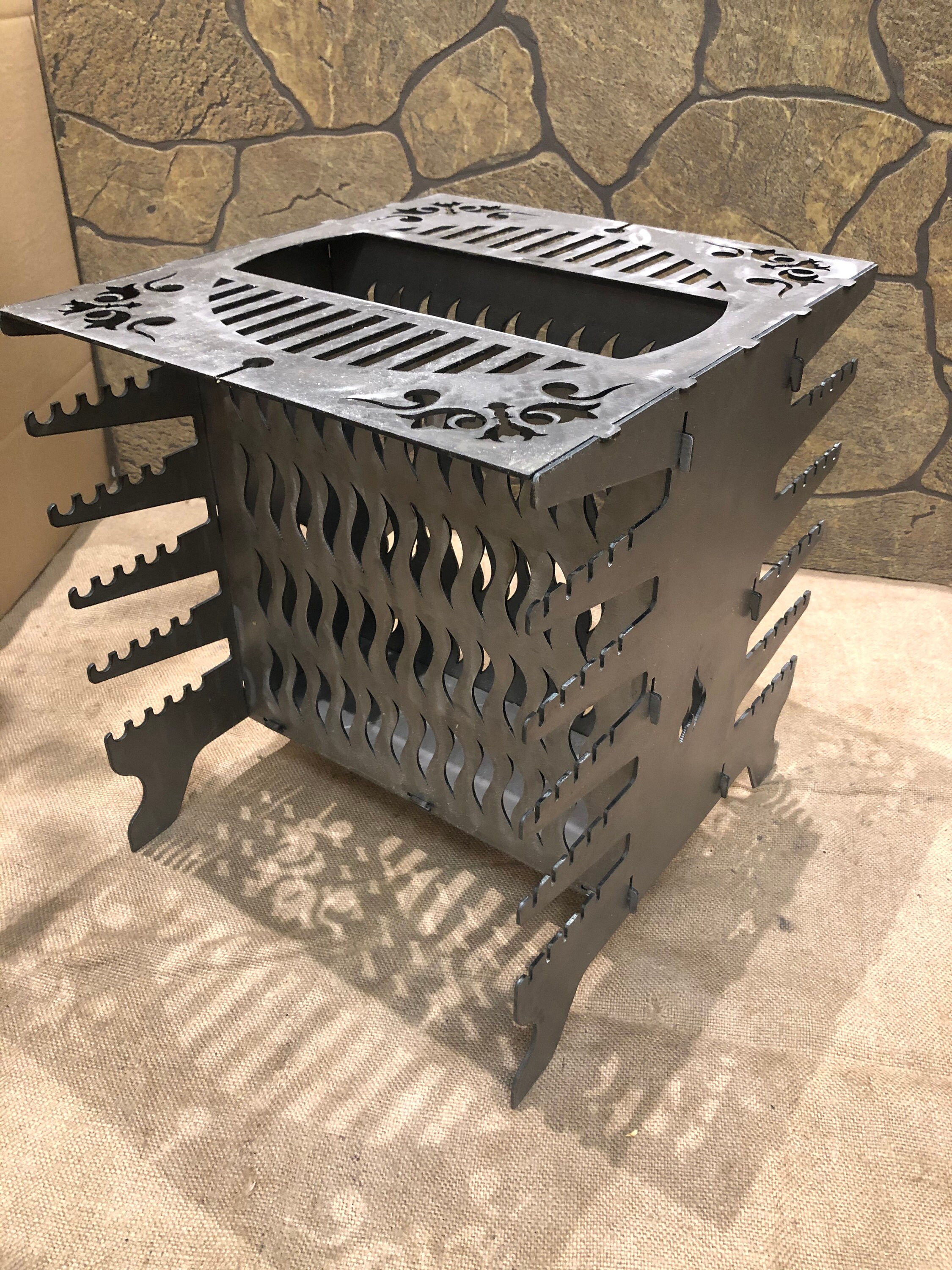 Vertical fire pit charcoal grill BBQ Mangal shish Etsy