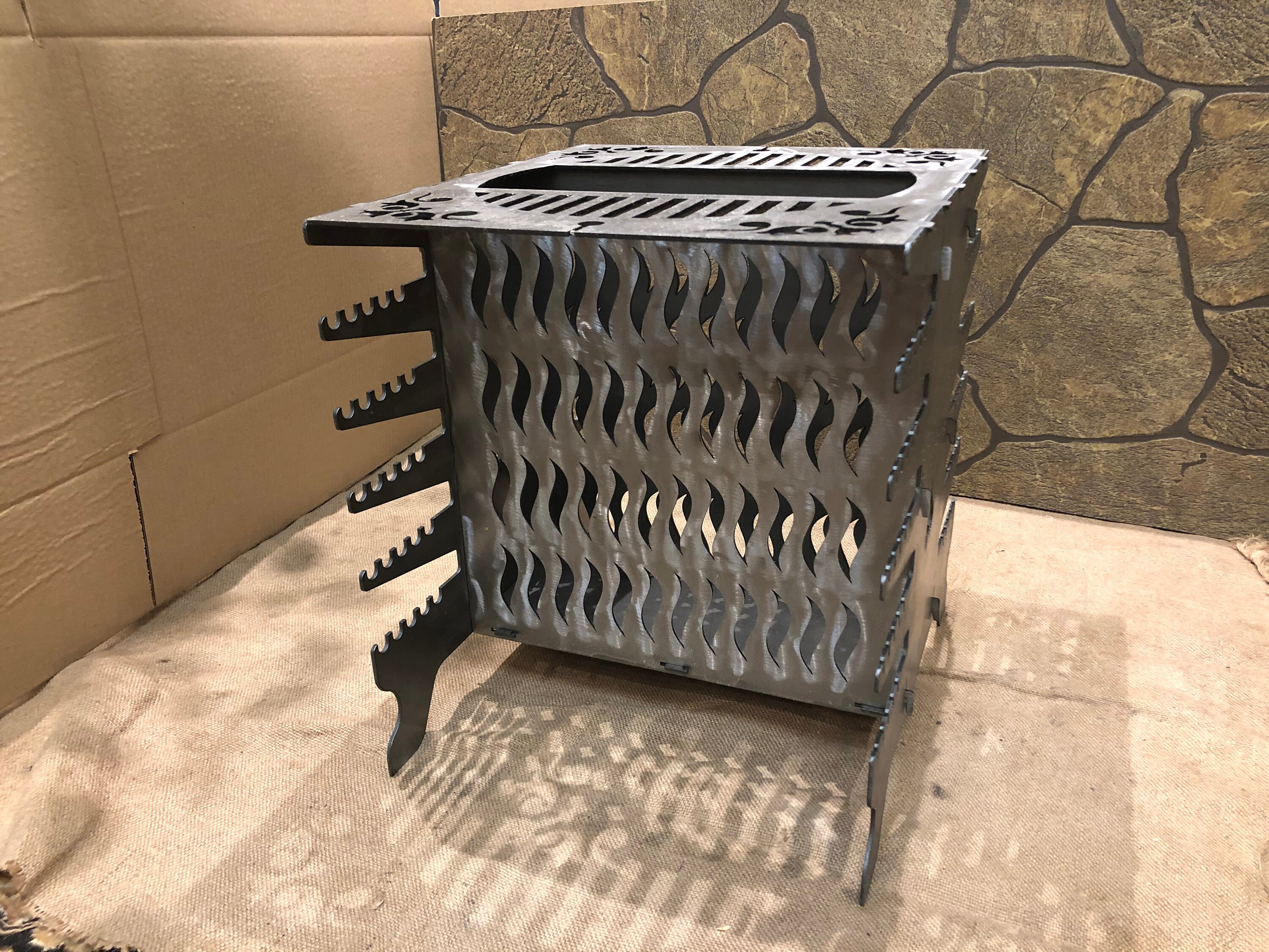 Vertical fire pit charcoal grill BBQ Mangal shish Etsy