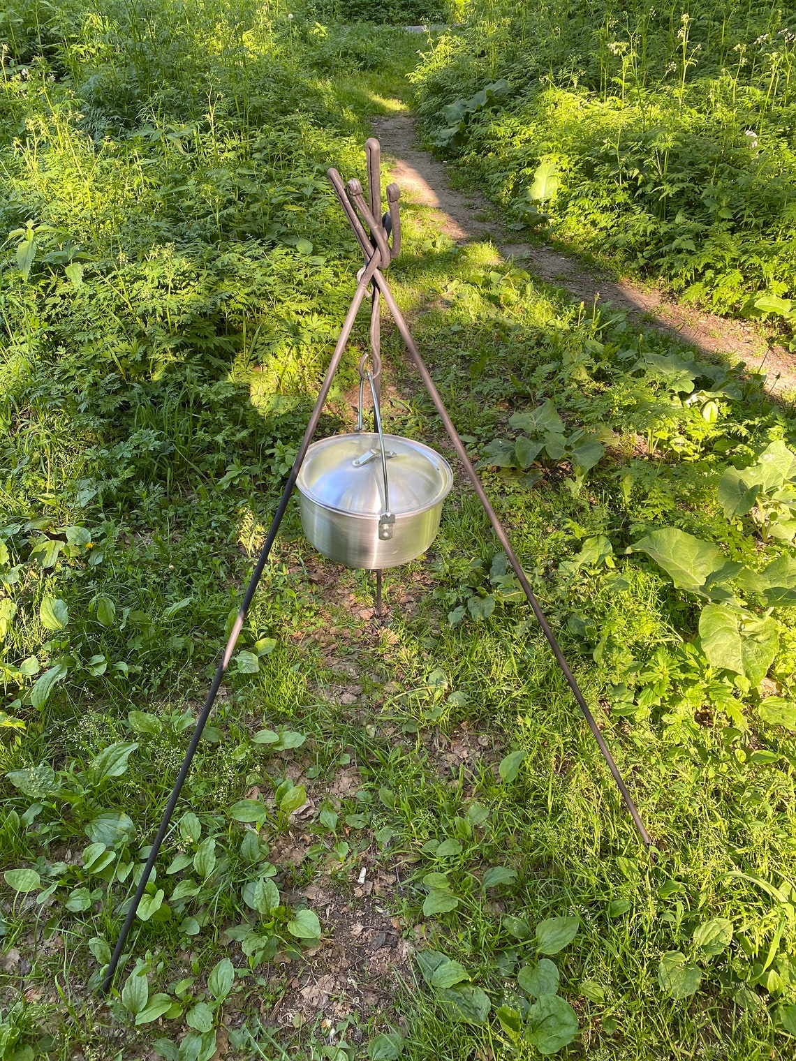 Hand Campfire Tripod Dutch Oven Stand CAST Iron Pot Etsy