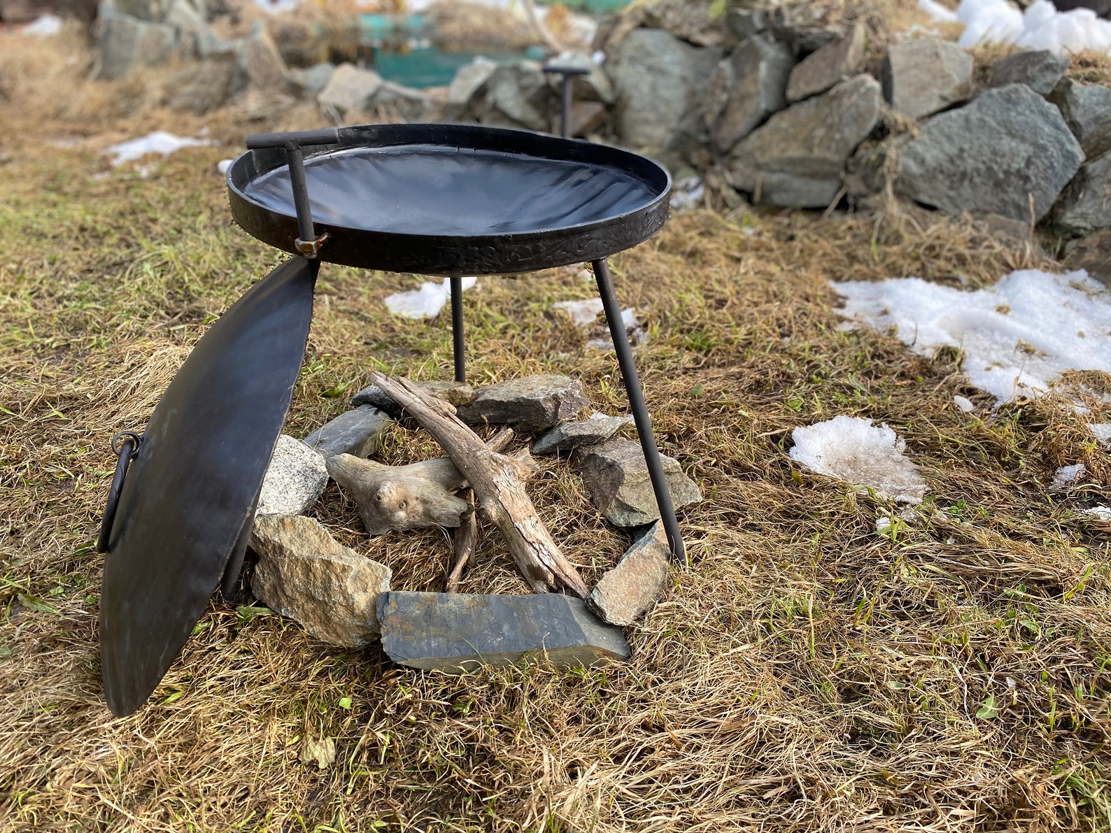 Cowboy wok Fire Skillet Campfire skillet Camp fire Skillet Etsy