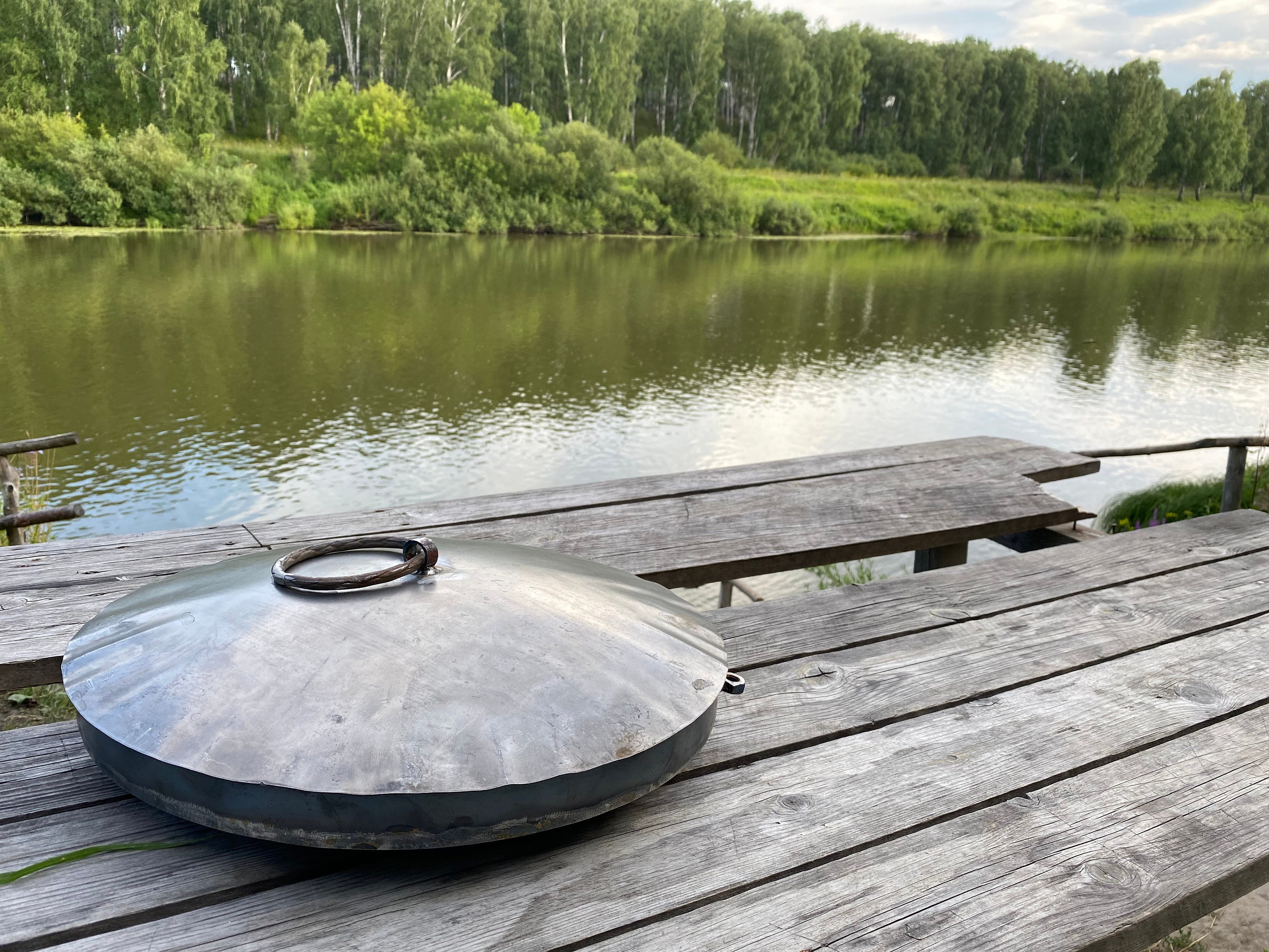 Camping cooking pan collapsible campfire skillet Blacksmith Etsy