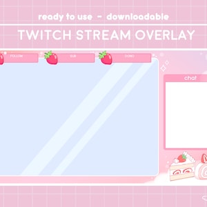 Sweet Strawberry Twitch Stream Overlay