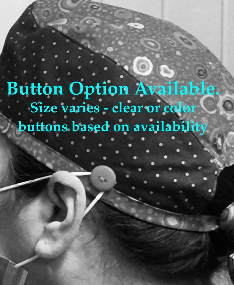REVERSIBLE surgery scrub hat with ties Fitted Surgical cap scrub hat Bright Colors Scrub Cap smiling faces scrub cap with buttons option