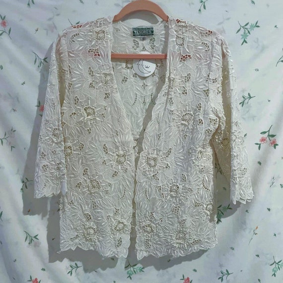 Vintage 60s 70s Lace Blazer - image 1