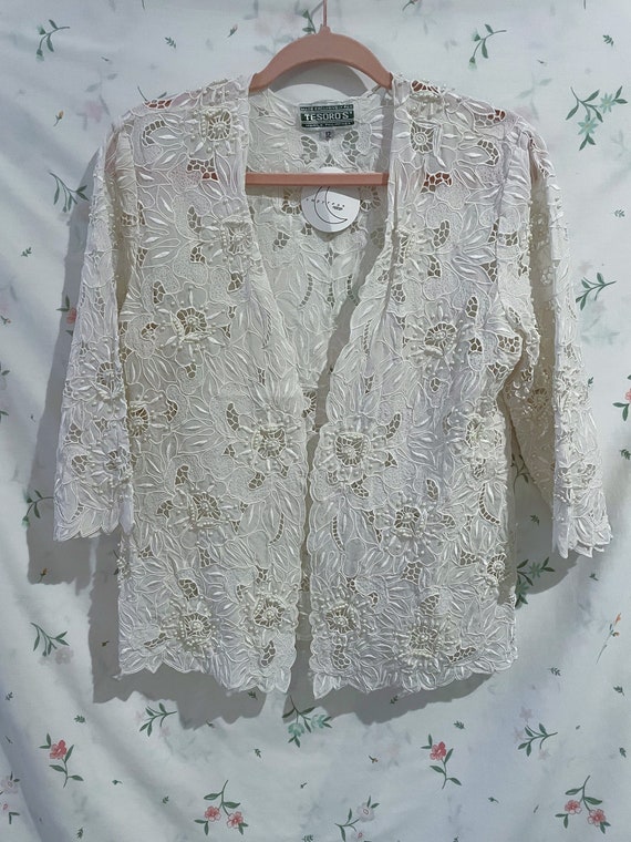 Vintage 60s 70s Lace Blazer - image 2