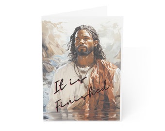 It is Finished Easter Card African American Black Jesus