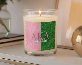 Personalized Alpha Kappa Alpha Candle | 11 oz Soy Candle | Custom AKA Sorority Gift