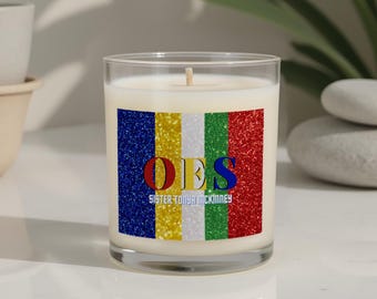 Personalized Order of the Eastern Star Candle | 11 oz Soy Candle | 5 Color Design | Custom OES Gift