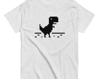 Camiseta de dinosaurio pixelado: 100 % algodón unisex