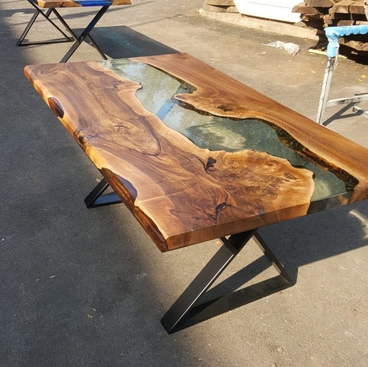 Clear best sale resin table