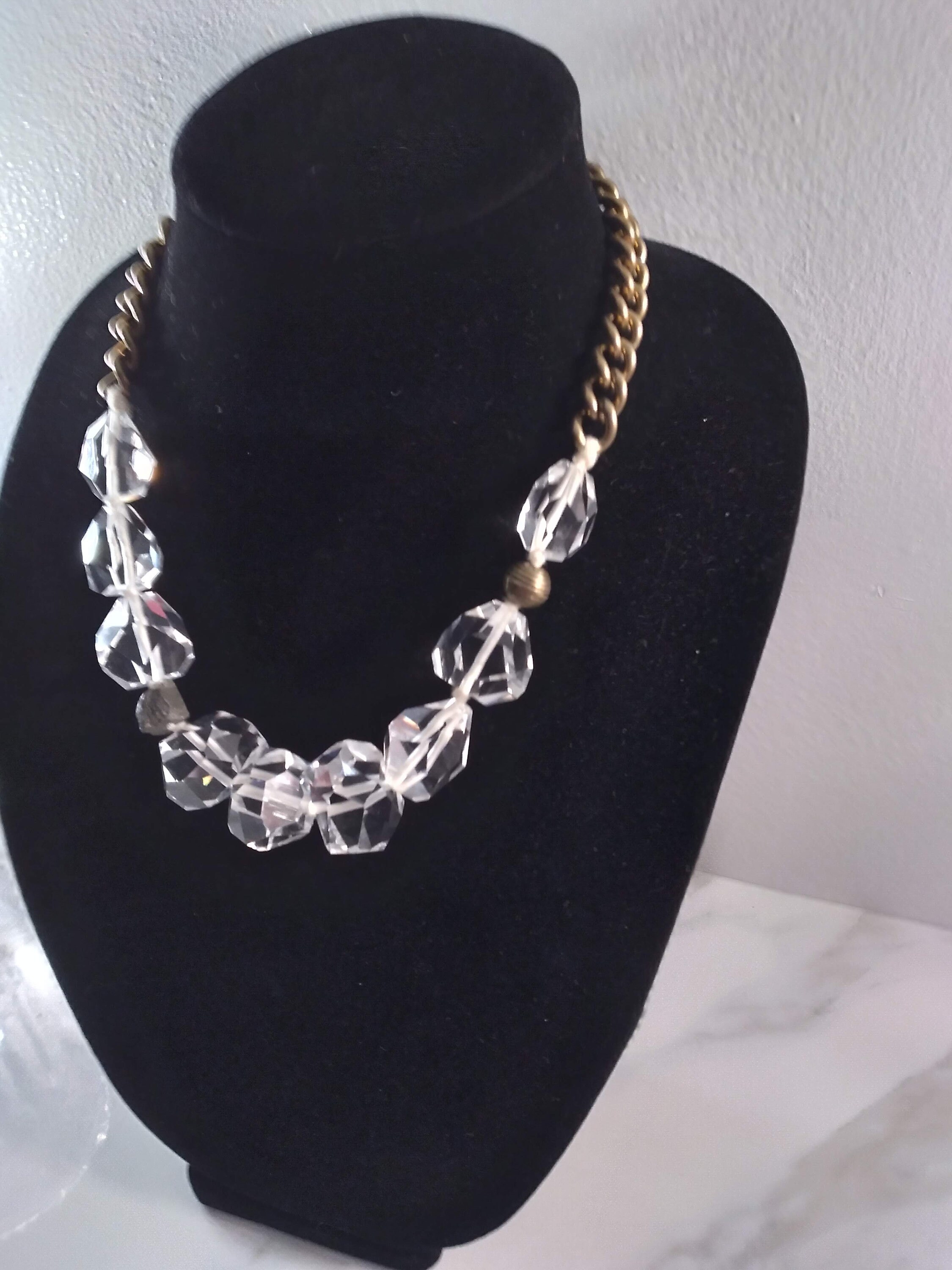 Vintage Statement Crystal Necklace Etsy