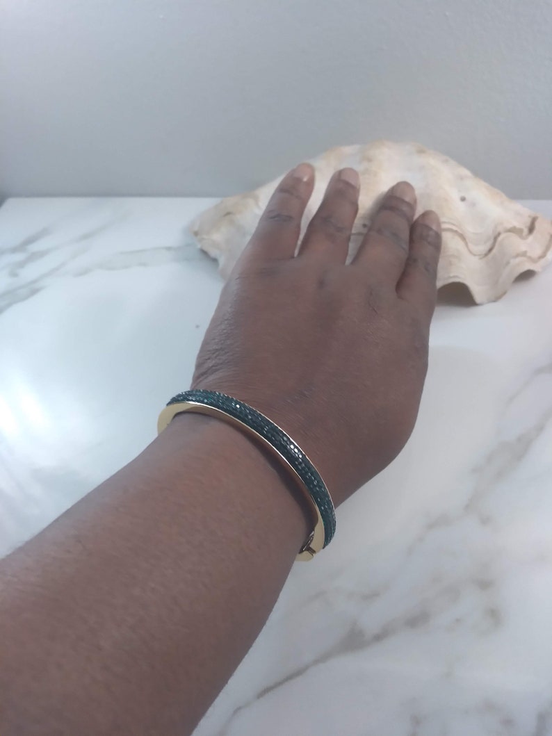 Emerald Green Crystal Bangle Bracelet