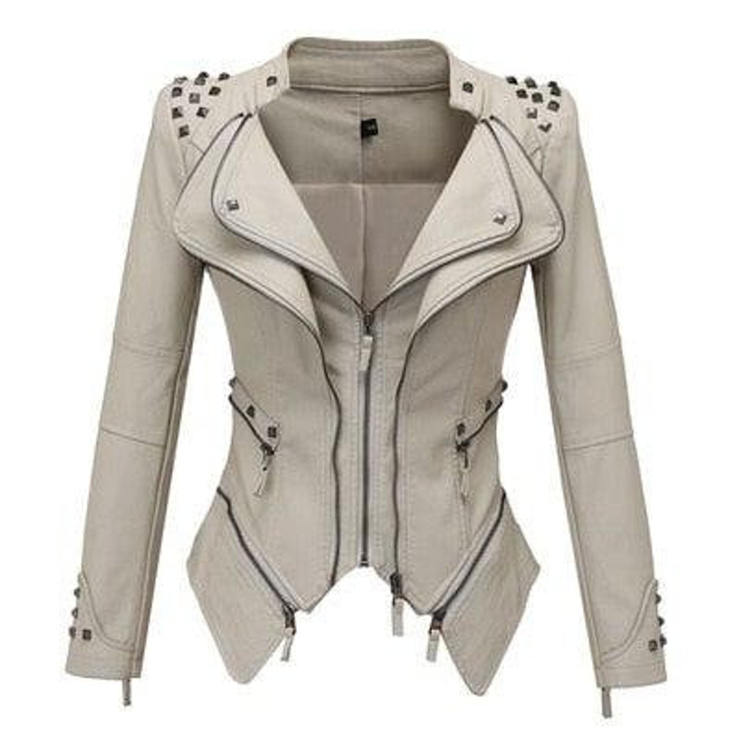 Sheryl Womens Moto Real Leather Jacket - Etsy