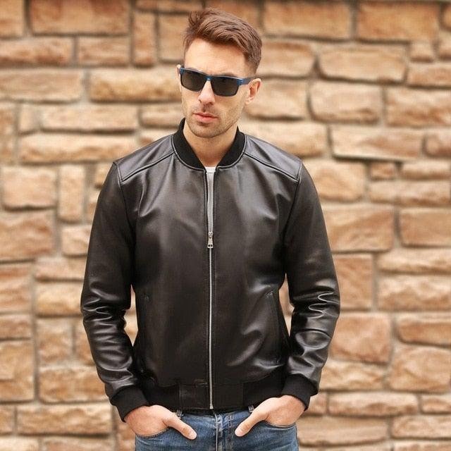 Jorah Men's Classic Bomber Leather Jacket - Etsy