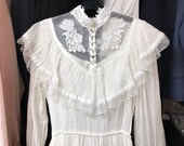 Vintage Gunne Sax White Bridal Dress Size 9