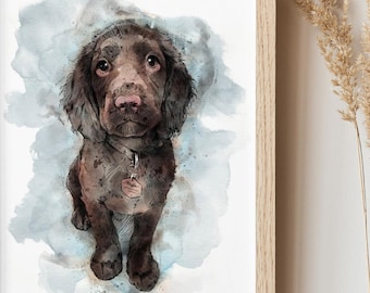 Personalised Pet Portrait, Custom Dog Portrait, Custom Pet Portrait, Pet Painting from Photo, Watercolor Effect Pet Portrait, Dog Lover