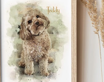 Personalised Pet Portrait, Custom Dog Portrait, Custom Pet Portrait, Pet Painting from Photo, Watercolor Effect Pet Portrait, Dog Lover