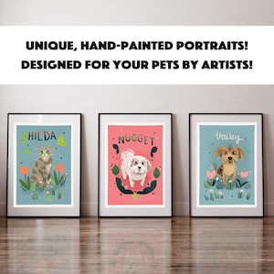 Personalised Pet Portrait, Custom Pet Portrait, Cartoon Dog Portrait, Cat Drawing, Fun Pet Painting, Pet Gift, Gift For Her Him, Cute Dog