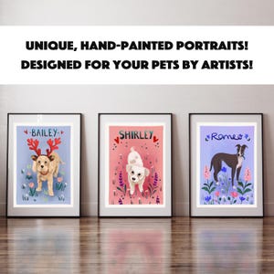 Personalised Pet Portrait, Custom Gouache Pet Portrait, Cartoon Dog Portrait, Cat Illustration, Pet Painting From Photo, Pet Gift.