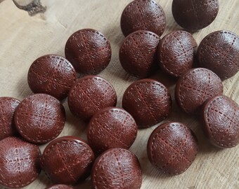 20 pequenos botões marrons, imitação de couro, botões marrom escuro e marrom gengibre, botões marrons de 10 mm. botões de suéter marrom, botões marrons de haste