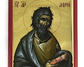 Orthodox Icon of St Andrew on Poplar Wood