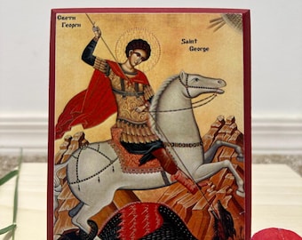 Saint George Orthodox Icon on Poplar Wood