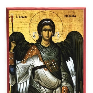 Orthodox Icon of Archangel Michael the Leader of the Bodiless Hosts on Poplar Wood