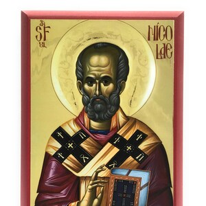 Orthodox Icon of St Nicholas of Myra on Poplar Wood