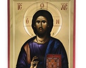 Orthodox Icon of Jesus Christ the Pantocrator (Almighty) on Poplar Wood