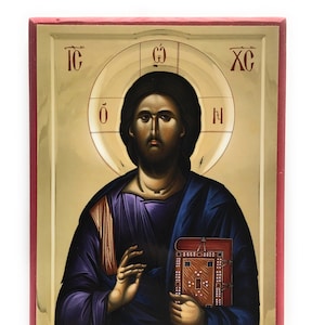 Orthodox Icon of Jesus Christ the Pantocrator (Almighty) on Poplar Wood