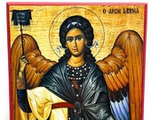Orthodox Icon of Archangel Gabriel the Herald of Glad Tidings on Poplar Wood