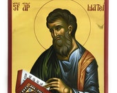 Orthodox Icon of St Matthew the Evangelist and Apostle - 8.5x10.5" MDF Wood