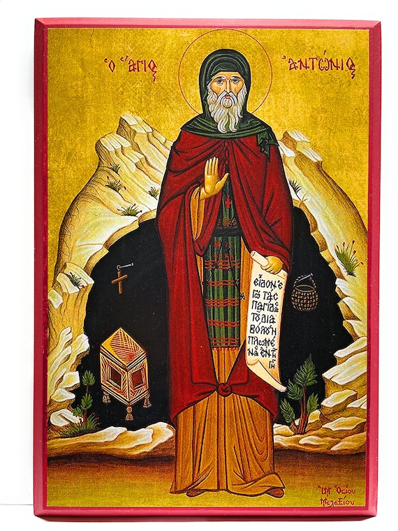 Orthodox Icon of St Anthony the Great of Egypt Father of Etsy
