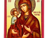 Orthodox Icon of the Holy Theotokos Virgin Mary with Three Hands - 4.5x6.5" on Poplar Wood