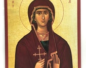 Classic Orthodox Icon of St Marina the Great Martyr - on Poplar Wood