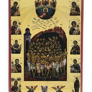 Orthodox Icon of the Forty Martyrs of Sebaste on Poplar Wood