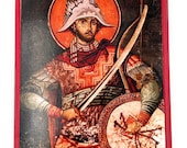 Orthodox Icon of The Holy Martyr Philopater Mercurius, on Poplar Wood