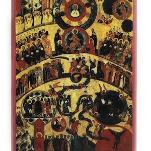 Orthodox Icon of the Last Judgement – 15th Century from Novgorod on Poplar Wood