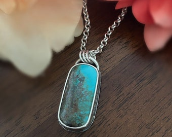 Turquoise Necklace~Festival Sterling Silver Necklace ~Natural Stone~Rare Colors