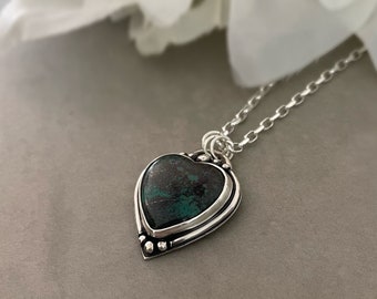 Blue Teal Heart Necklace~Sonora Sunrise Natural Stone~20” Chain included ~Cowgirl Chic~Boho Chic
